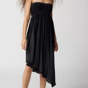 Out From Under Tessa Convertible Tube Dress Black Smocked Waist Maxi Skirt Women